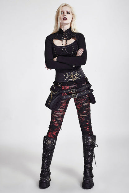 Mesh Close Fitting Long Women's Gothic Leggings