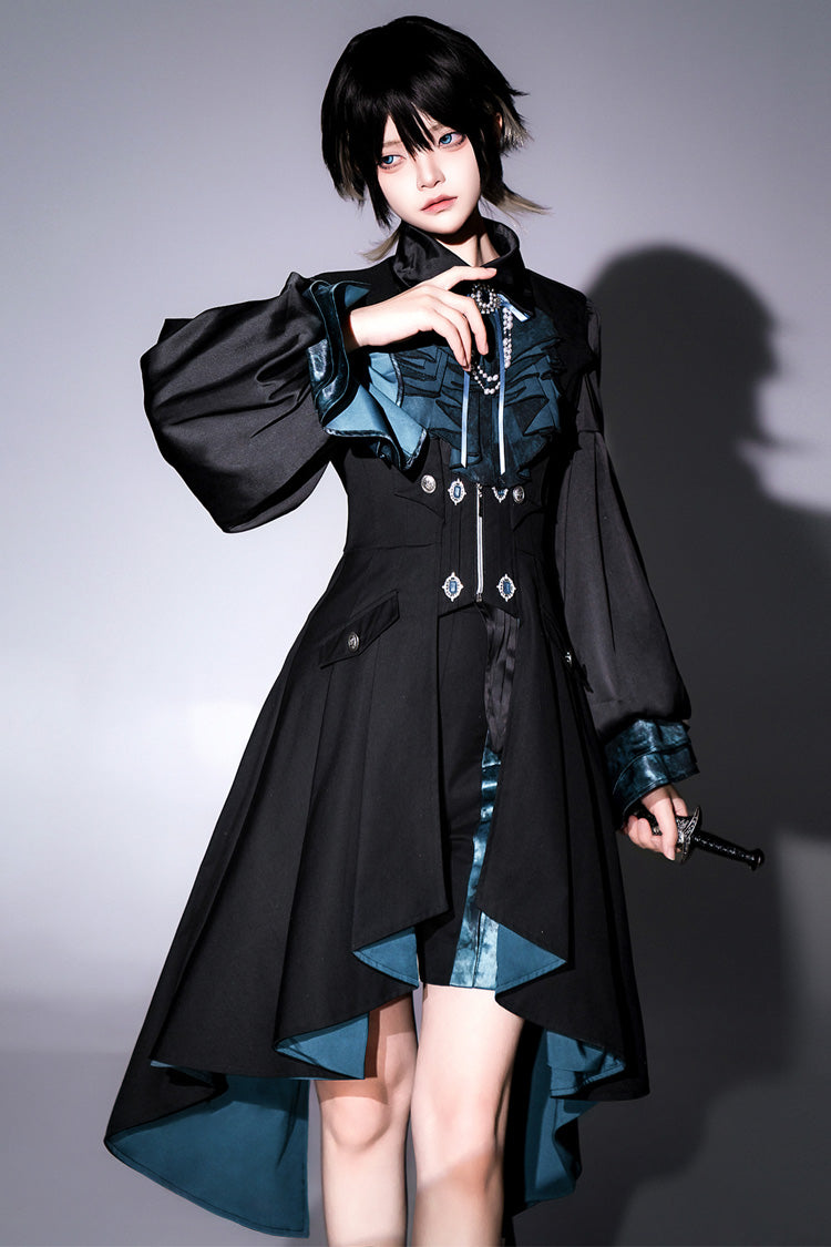Black [Deep Music] Long Sleeves Gothic Elegant Ouji Lolita Four-piece Set