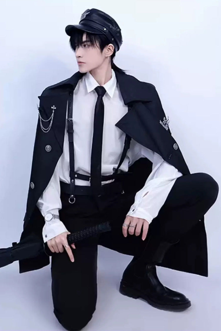 Black [The Judge] Long Sleeves Gothic Military Handsome Ouji Lolita Coat