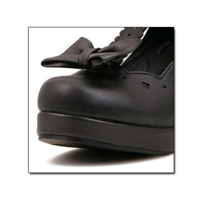 Bowknot Heart-shaped Hollow Out Lolita High Heel Shoes