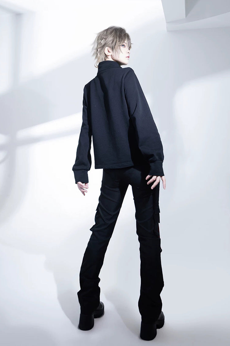 Black [Nameless Blade] Stand Collar Long Sleeves Gothic Prince Ouji Lolita Pants Set