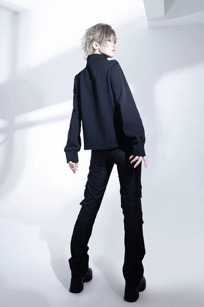 Black [Nameless Blade] Stand Collar Long Sleeves Gothic Prince Ouji Lolita Pants Set