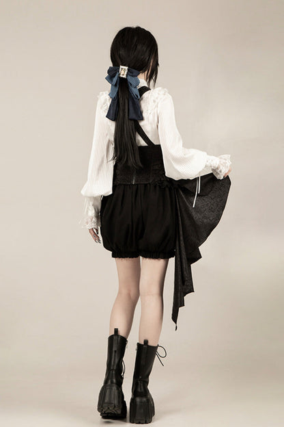 Black [Gold Hunter] Long Sleeves Pirate Style Gothic Shorts