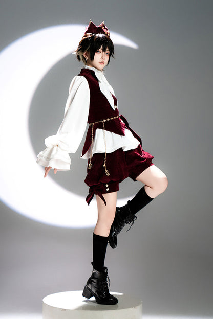 Red [Rabbit Hunt] Sweet Prince Handsome Ouji Lolita Vest