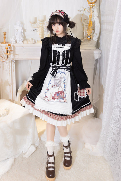 Black [Little Red Riding Hood] Ruffle Bowknot Sweet Lolita Jsk Dress