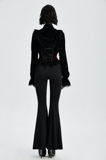 Red Jacquard Lace-Up Slim Women's Corset