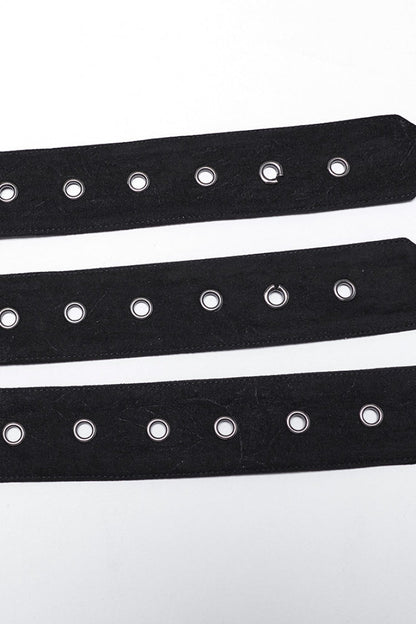 Black Skull Eyelets Buckle Men's Punk Belt