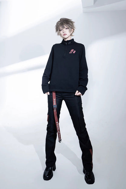 Black [Nameless Blade] Stand Collar Long Sleeves Gothic Prince Ouji Lolita Pants Set