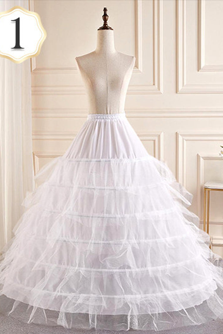 White Multi-Layered Hanayome Fishbone Sweet Lolita Long Petticoat