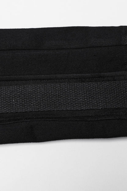 Black Triangular Stitching Mesh Buckle Women's Punk Pants