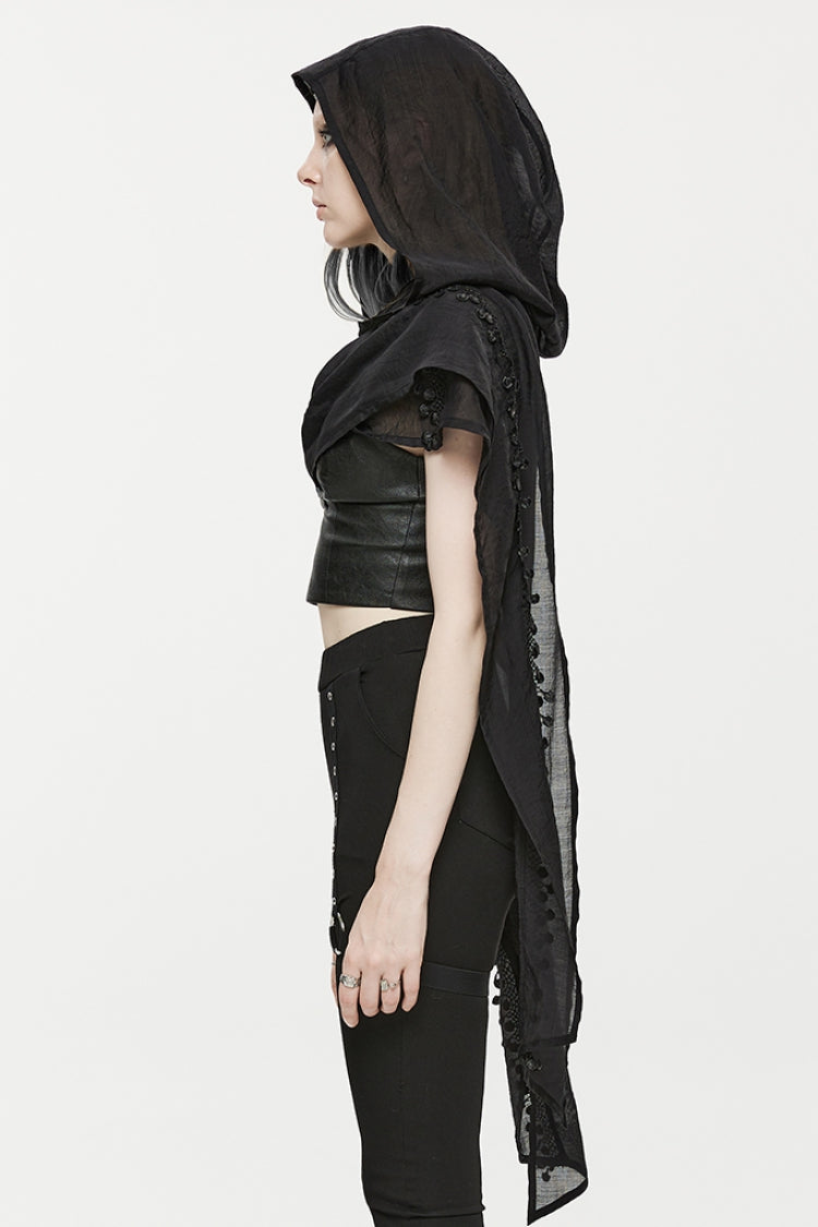 Star Print Hollow Hooded Women's Gothic Scarf 2 Colors