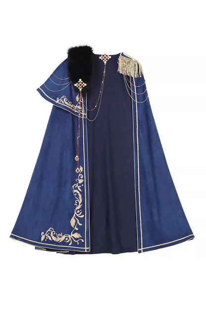 Red/Blue [Royal Glory] Stand Collar Long Sleeves Ruffled Embroidered Gothic Vintage Prince Palace Ouji Lolita Set
