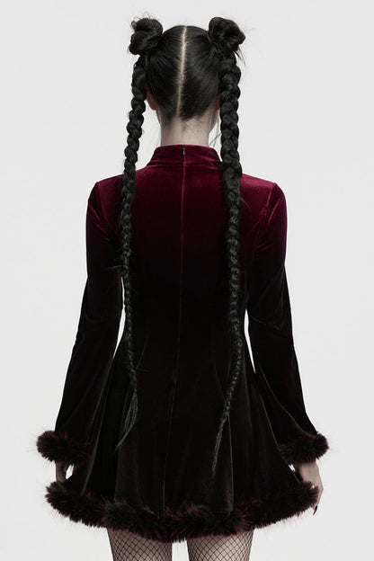 Black/Red Long Sleeves Gradient Women's Gothic Dress