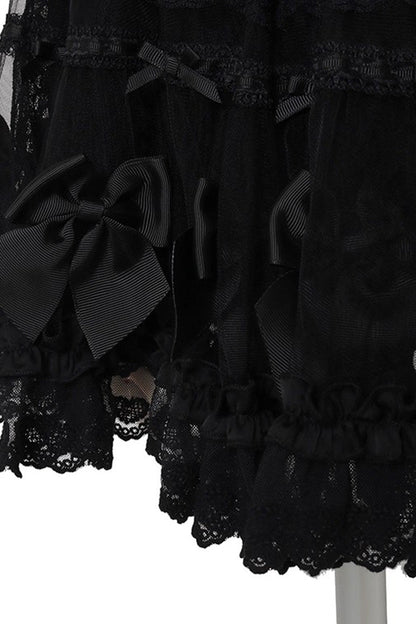 Sweet Ruffle Bowknot Lace Plus Size Japanese Lolita Skirt 3 Colors