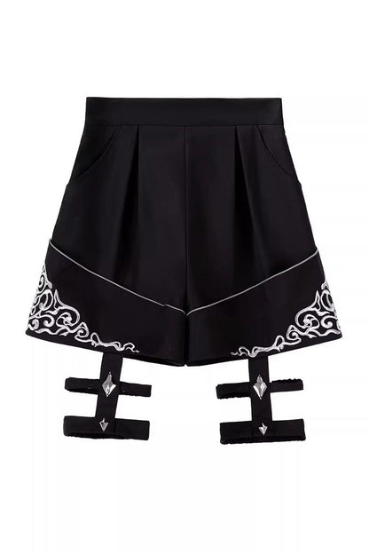 Black [Sword of Oath] Long Sleeves Embroidered Gothic Vintage Knight Prince Ouji Lolita Set