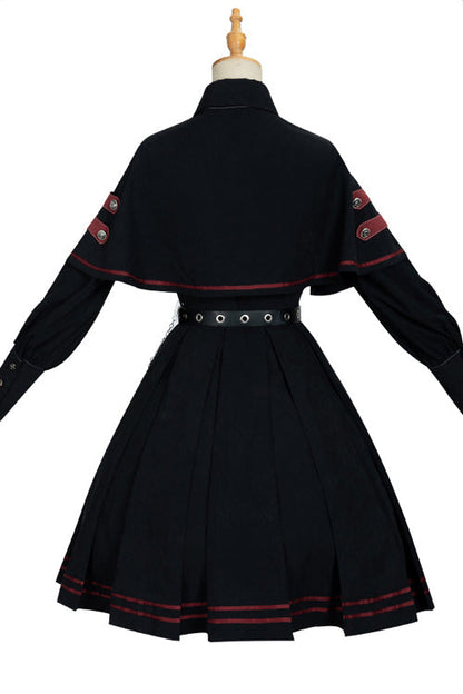 Black Punishment Execution Officer Series Military Style Shirt and Skirt Set Gothic Lolita Dress