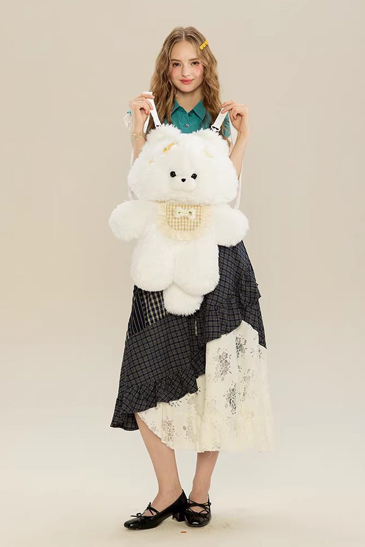 White Cute Samoyed Plush Toy Sweet Lolita Dog Backpack