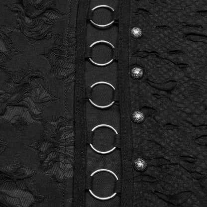 Black Stitching Ripped Metal Ring Women's Punk Split Detachable Pants