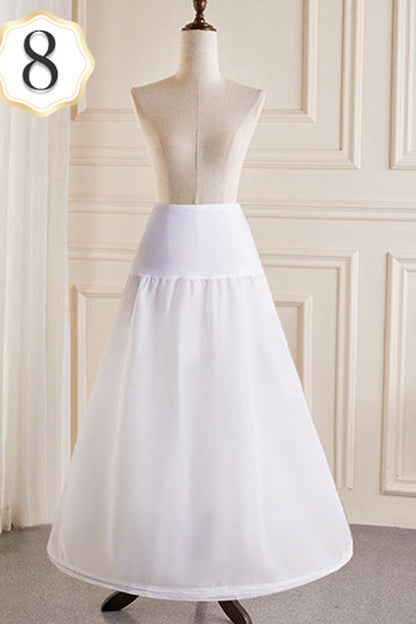 White Multi-Layered Hanayome Fishbone Sweet Lolita Long Petticoat