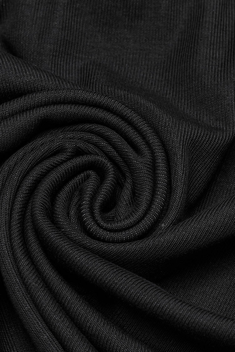 Black Sleeveless Plunging Stitching Mesh Women's Punk Vest