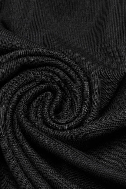 Black Sleeveless Plunging Stitching Mesh Women's Punk Vest
