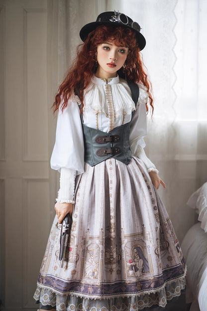 Demon Hunting Notes PU Gothic Punk Lolita Vest 2 Colors