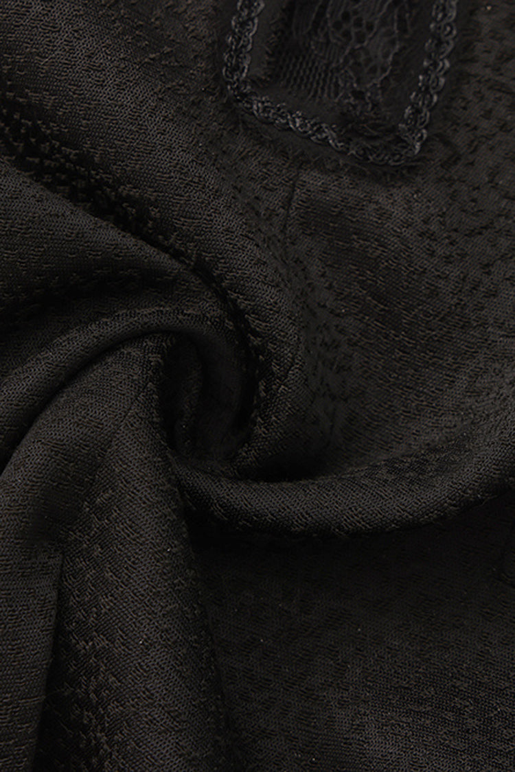 Black [Eternal Gloom Portrait] Back Cross Stand Collar Asymmetric Vintage Elegant Prince Gorgeous Handsome Lolita Coat
