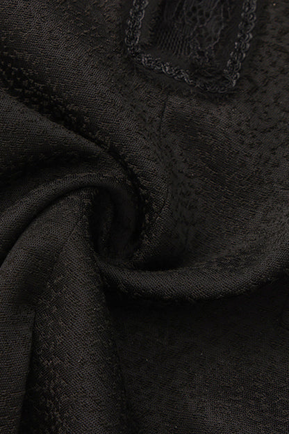 Black [Eternal Gloom Portrait] Back Cross Stand Collar Asymmetric Vintage Elegant Prince Gorgeous Handsome Lolita Coat