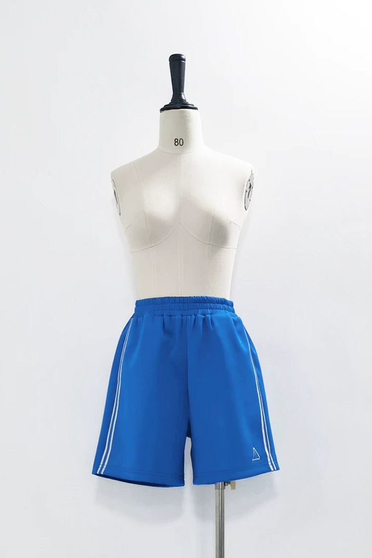Blue [Network Error] Stand Collar Long Trumpet Sleeves Ouji Gothic Functional Style Japanese Prince Lolita Coat Shorts Set