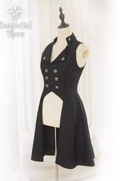 Black The Eternal Moonlit Night Song Sleeveless Vintage Elegant Prince Ouji Lolita Vest Coat