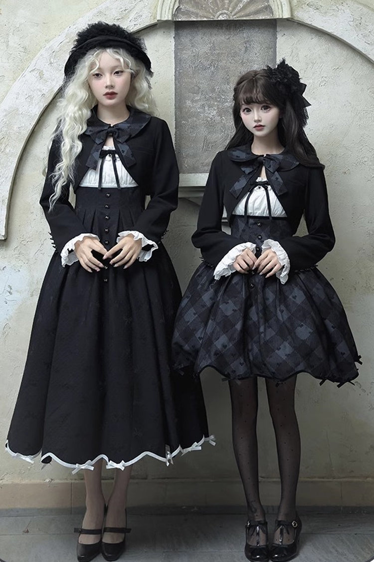 Black [Swan] Short Sleeves Sweet Elegant Princess Lolita Dress Long Version