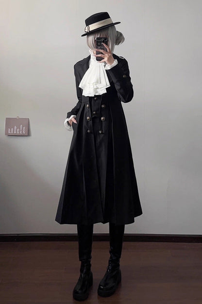 [Paranoid’s Punishment ] Long Sleeves Slim Gothic Lolita Trench Coat 2 Colors