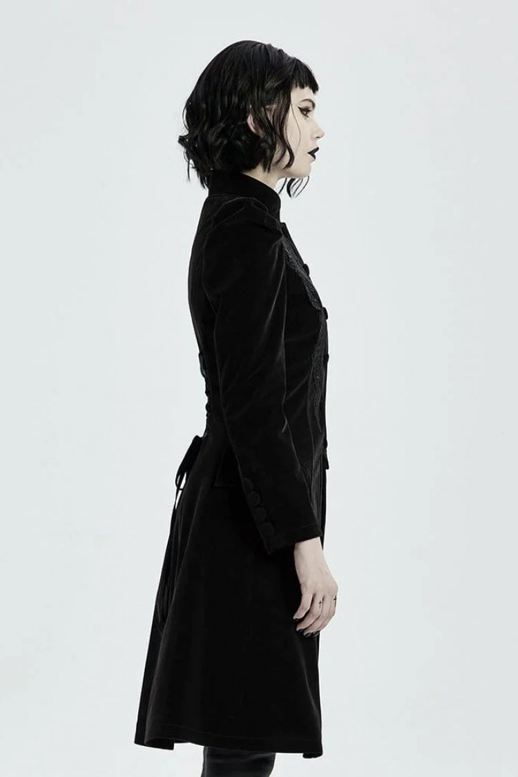 Victorian Stand Collar Long Sleeves Floral Womens Gothic Coat 2 Colors