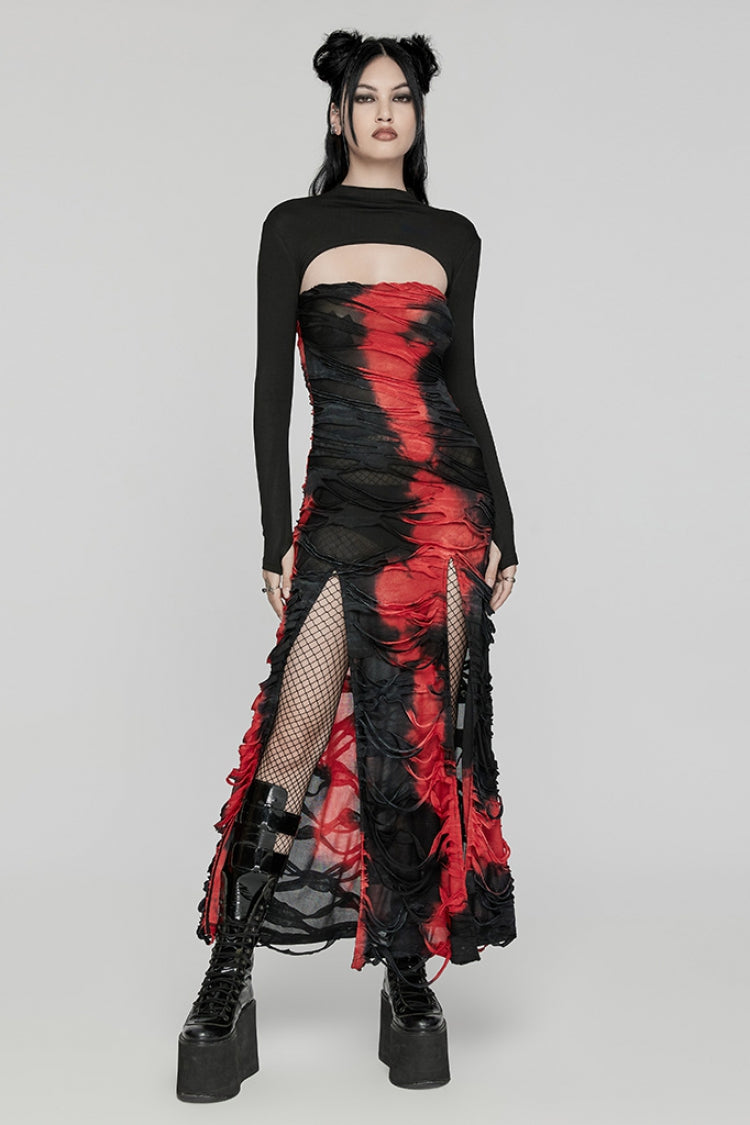 Black Solid Color Long Sleeves Women's Punk Cape
