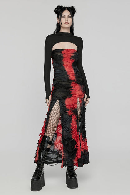 Black Solid Color Long Sleeves Women's Punk Cape