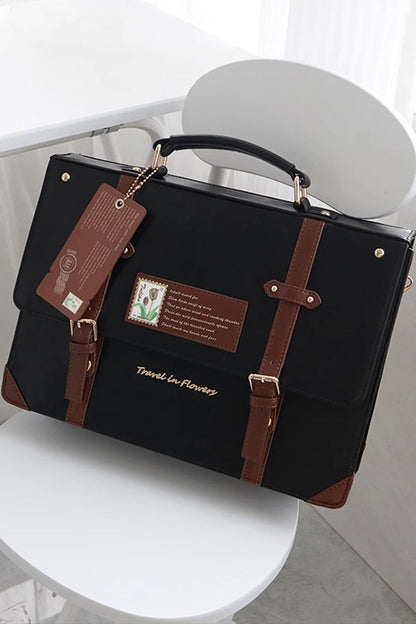 Black Travel Among Flowers College Style Sweet Lolita Handbag