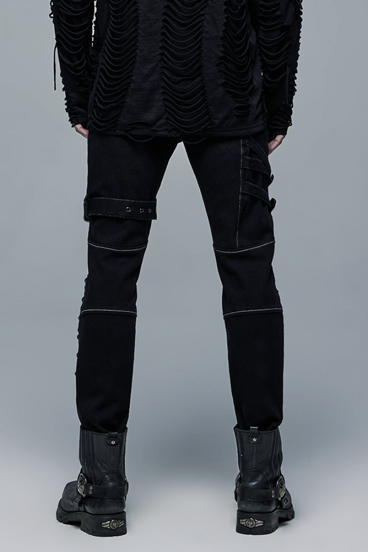 Multi Pockets Buckles Detachable Men's Steampunk Pants 2 Colors