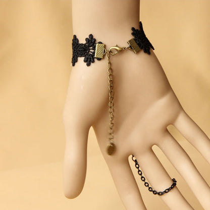 Black Romantic Retro Lace Gothic Lolita Bracelet