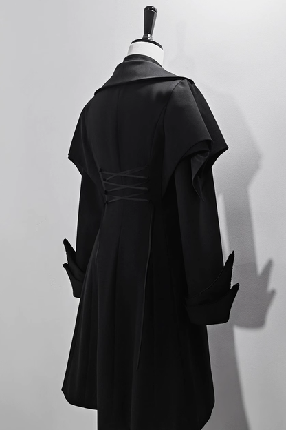 Black Vintage Medieval Prince Ouji Lolita Swallowtail Long Waistcoat Coat