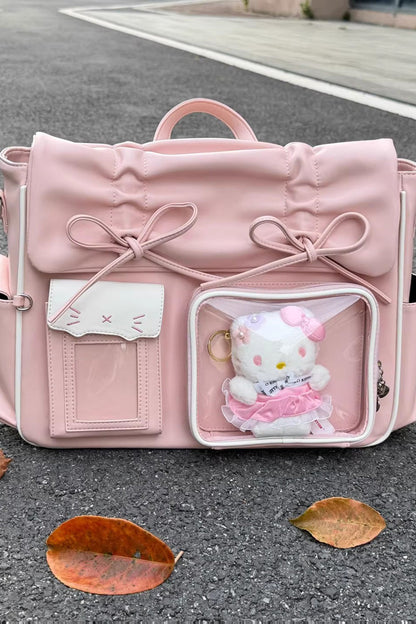 [Kitten Diary] Hidden Compartment Embroidered Bow Sweet Lolita Anime Itabag 8 Colors