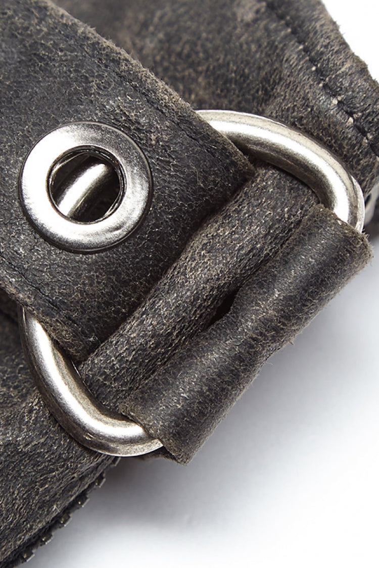 Metal Buckle PU Leather Men's Steampunk Gloves 2 Colors