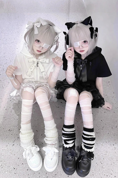 College Lace-Up Sweet Jirai Kei Japanese Platforms Shoes 2 Colors
