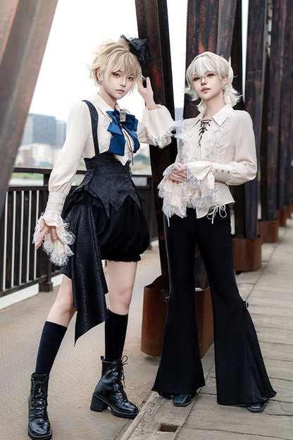 Black [Gold Hunter] Long Sleeves Pirate Style Gothic Long Pants