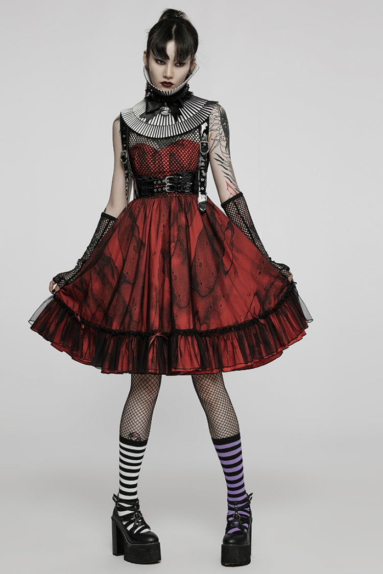 Black/White Stripe Print Bowknot Detachable Women's Gothic Neckwear
