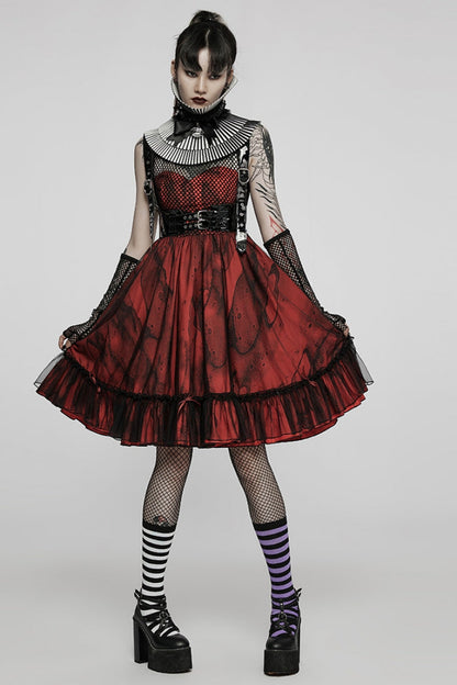 Black/White Stripe Print Bowknot Detachable Women's Gothic Neckwear