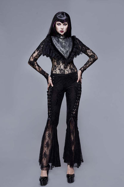 Black/Silver Triangle Jacquard Fabric Lace Fabric Feather Lace Women's Gothic Shawl