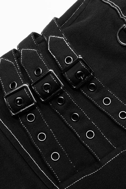 Multi Pockets Buckles Detachable Men's Steampunk Pants 2 Colors