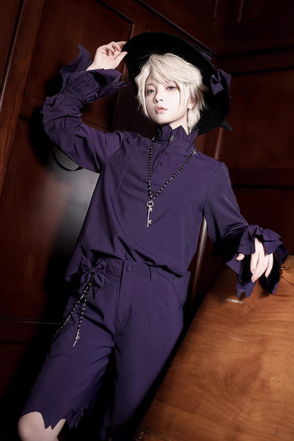 Blue/Purple Irregular Medieval Ouji Fashion Lolita Shorts