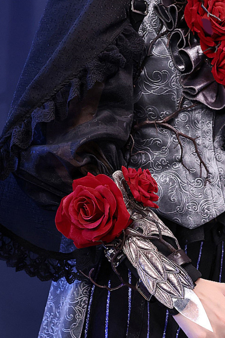 Black/Blue Witch Night Patient Star Gothic Prince Handsome Ouji Lolita Set