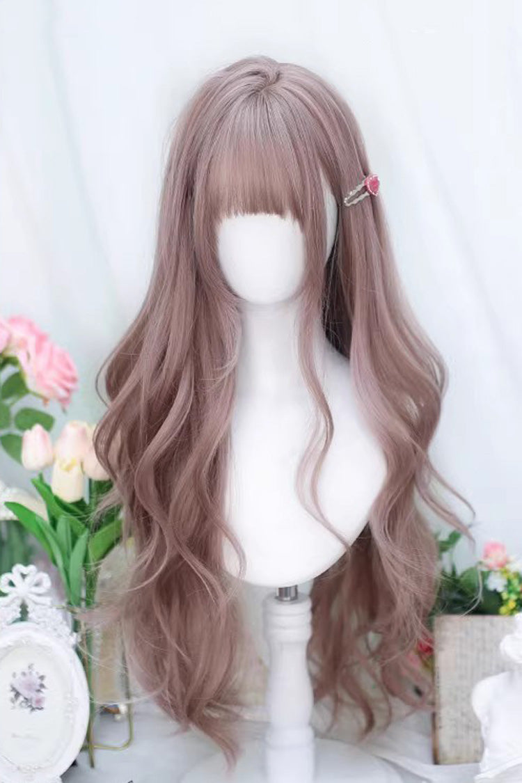 Sweet Lolita Air Bangs Long Curly Wig 4 Colors